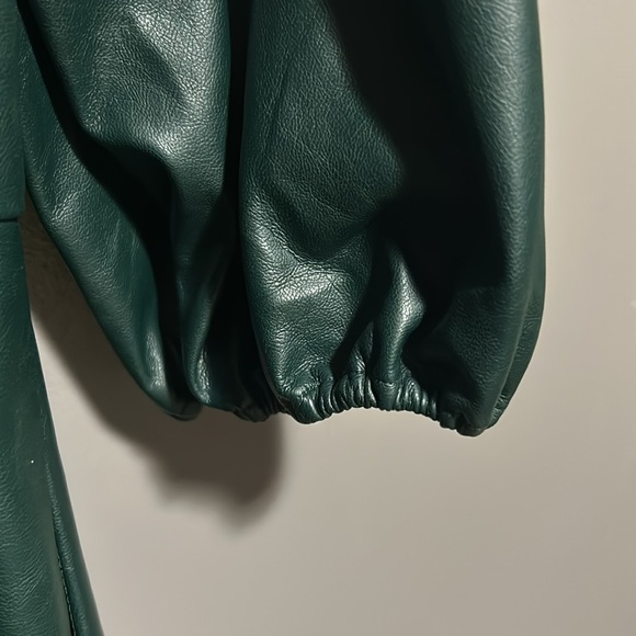 Holiday 🌲 Forest Hunter Green Faux Leather Dress - Picture 5 of 15